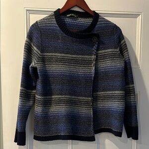 Woolrich Navy and Gray Striped Cardigan